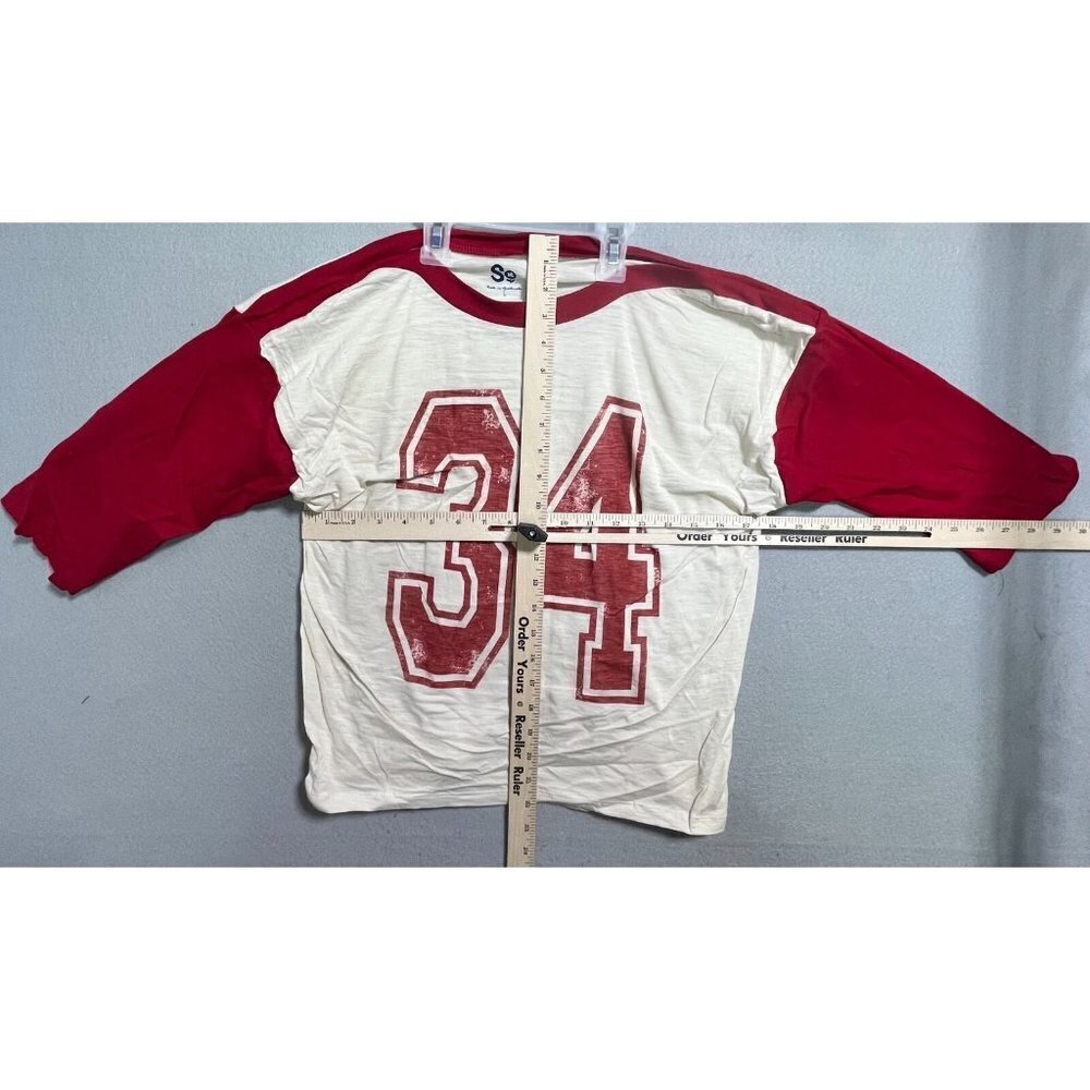S Jersey-Type T-Shirt Kids Red Medium Tee Cotton 3/4 Sleeve Shirt Boys Girls' - Picture 3 of 11